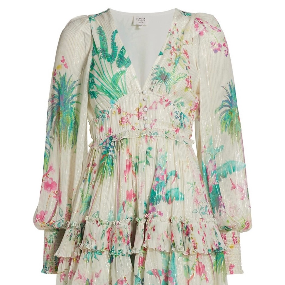 Hemant & Nandita long-sleeve mini dress, XS